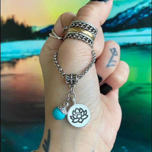 🔴Stainless steel chain turquoise & lotus flower - Picture 5 of 11
